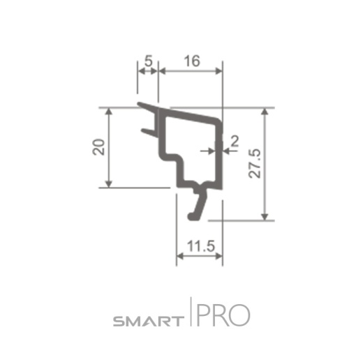 Штапик стандартный 16 мм на стеклопакет 24мм в Атырау